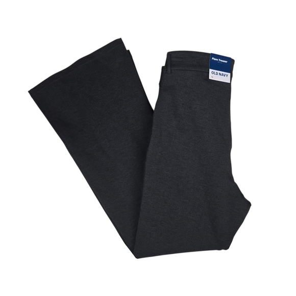 Old Navy Womens Dark Heather Grey Ponte Knit Flare Trouser Pants Size 12 NWT - Picture 1 of 4